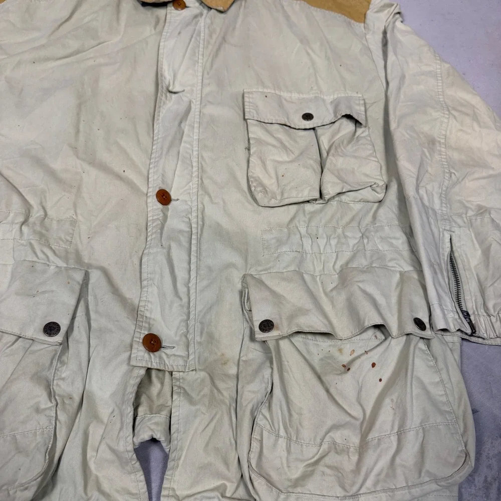Vintage Banana Republic Adventure Outfitters Safari Travel Jacket Mens Large Tan